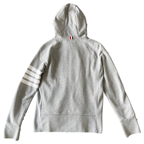 THOM BROWNE Gray 4-Bar Hoodi - Picture 3 of 6